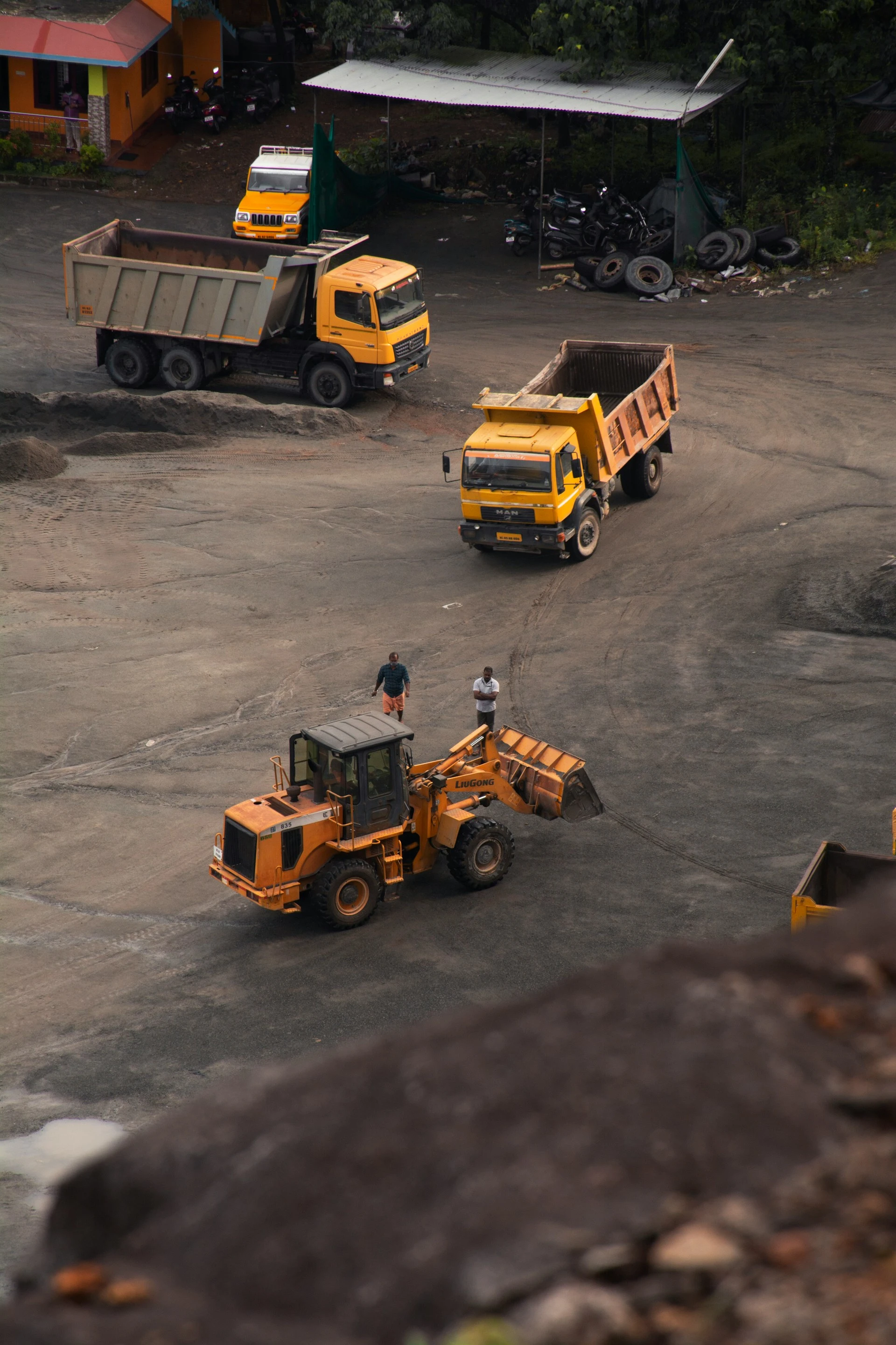 Construction site with equipment