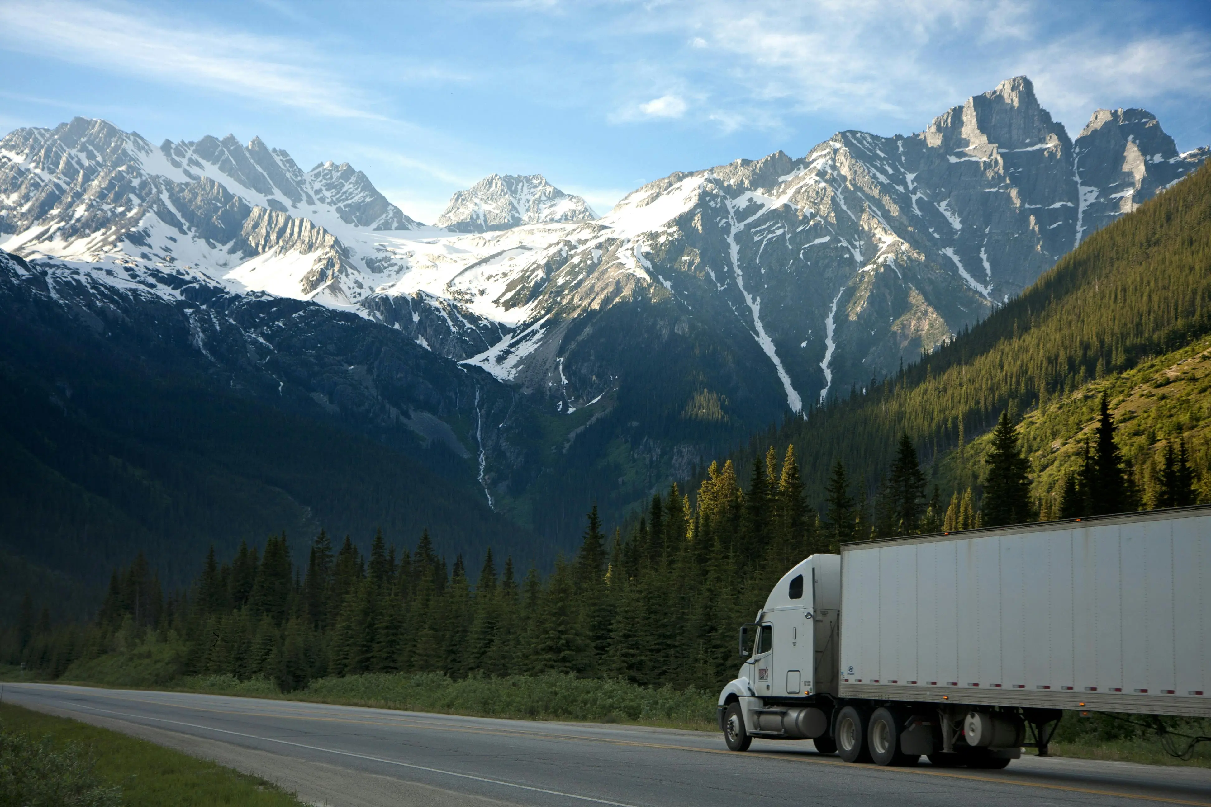 Truck on highway landscape